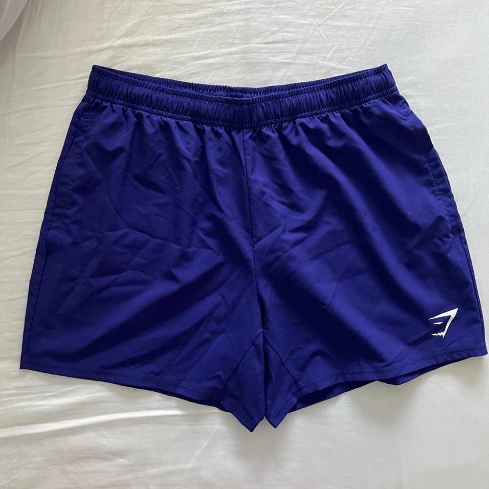 Gymshark Arrival Shorts, 5 in, Medium, Blue-Purple